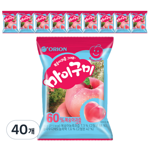 마이구미 복숭아맛, 66g, 40개