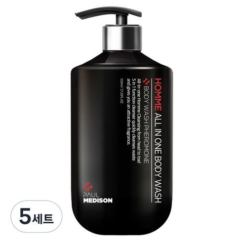 폴메디슨 옴므 대용량 올인원 바디워시 페로몬향 510ml, 5개