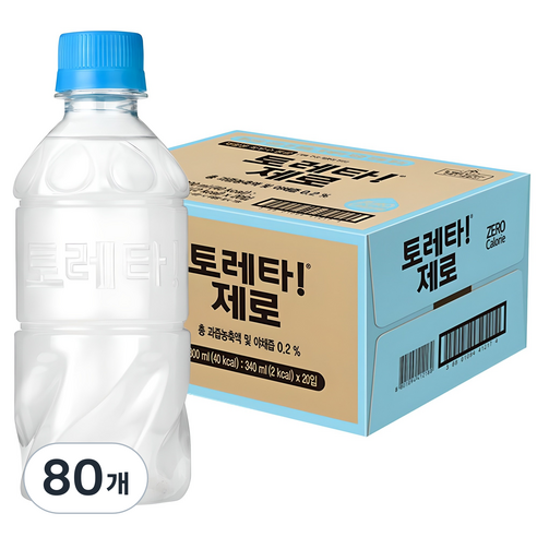 토레타 제로 무라벨 이온음료, 340ml, 80개