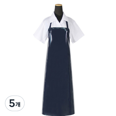 에이앤지 양면코팅 방수앞치마 중, 곤색, 5개