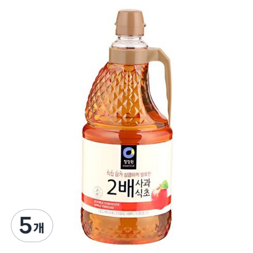 청정원 2배 사과식초, 1.8L, 5개