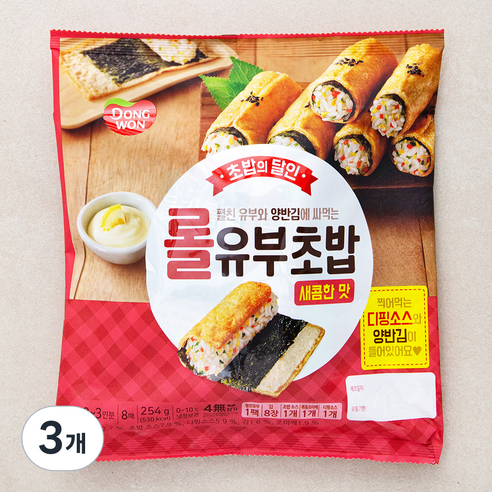 동원 롤유부초밥 새콤한맛, 254g, 3개