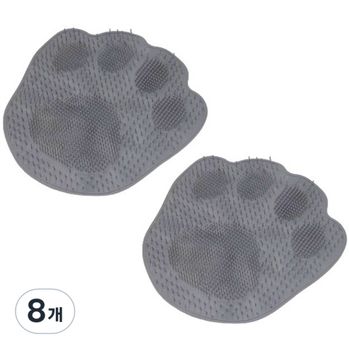 윌로우 발각질매트 풋브러쉬 발 세정 각질 미끄럼 방지 그레이, 1개입, 8개