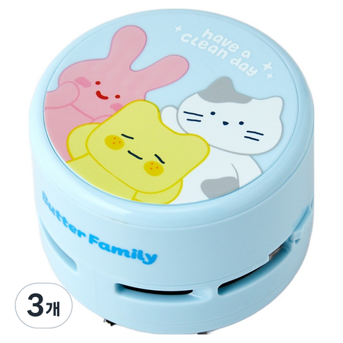 모던하우스 버터샵 버터패밀리 데스크 먼지 청소기, 블루, 3개