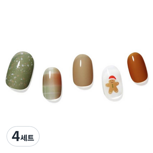 데싱디바 글레이즈 네일스티커 세트, 산타 쿠키, 4세트