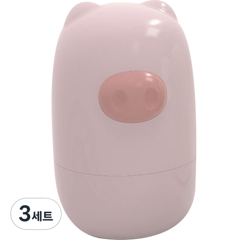 블루마켓 아동용 아기돼지 케이스 손톱깎이 세트, 3세트, 연핑크
