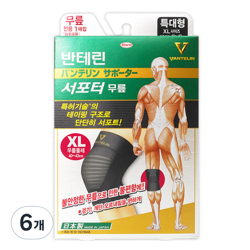 반테린코와 서포터 무릎 보호대, 6개