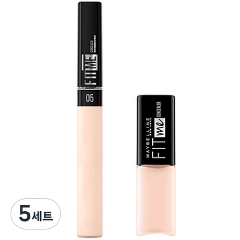 메이블린 NEW 핏미 리퀴드 컨실러 6.8ml + 미니 리퀴드 컨실러 2.8ml 세트, 05 아이보리(컨실러), 10 라이트(미니 컨실러), 5세트