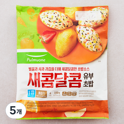 풀무원 생가득 새콤달콤 유부초밥 4인분, 330g, 5개