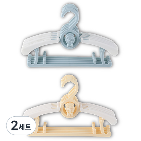 잇곰 미끄럼방지 아동용 옷걸이 2종 x 5p 세트, 옐로우, 블루, 2세트