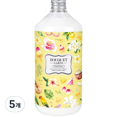 부케가르니 딥퍼퓸 섬유유연제 일랑일랑 본품, 1000ml, 5개