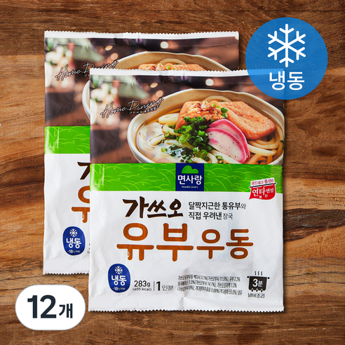 면사랑 가쓰오 유부 우동 1인분 (냉동), 283g, 12개