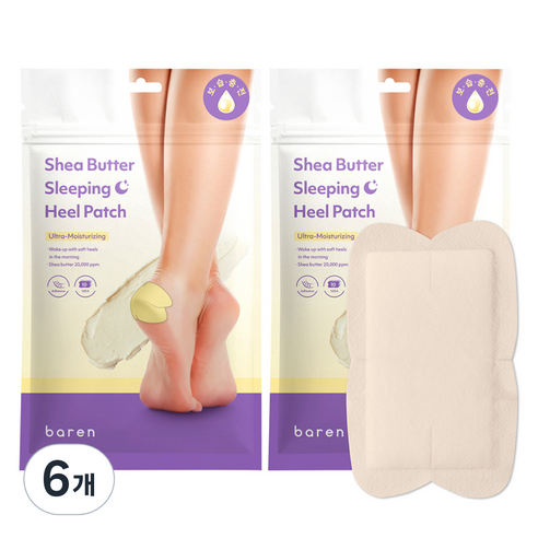 바렌 시어버터 슬리핑 힐 패치, 10개입, 6개, 0.5g