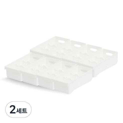라이피스트 이지핏 다용도 수납 정리함 6호 8p, 화이트, 2세트
