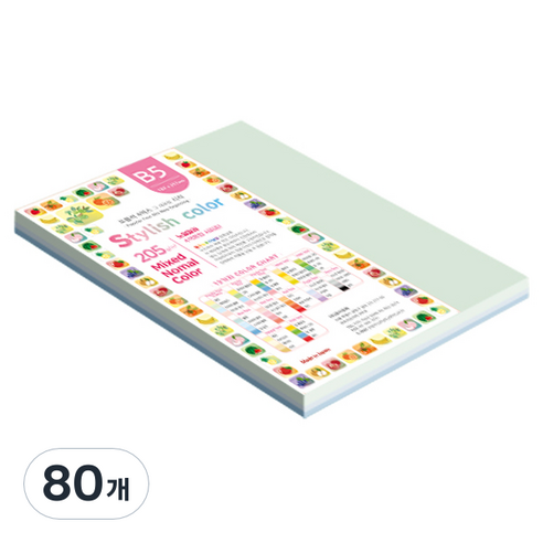 종이문화 SN 스타일리쉬 노멀 두꺼운 혼합색지 205g 06 Blue Tone, 80개