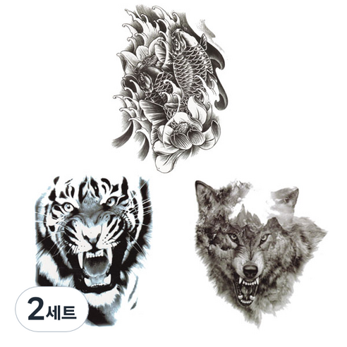 대형 타투스티커 3종세트, HB-98, HB-725, HB-845, 2세트