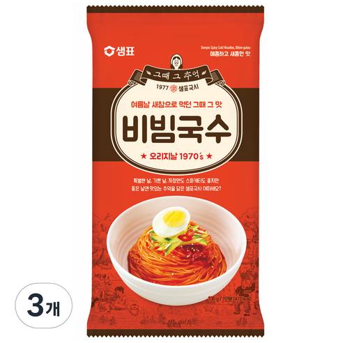 샘표 비빔국수, 135g, 3개