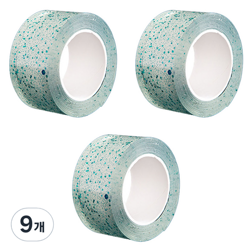 알로데 스팽글 버블 양면테이프 2cm x 5m, TYPE02 그린, 9개