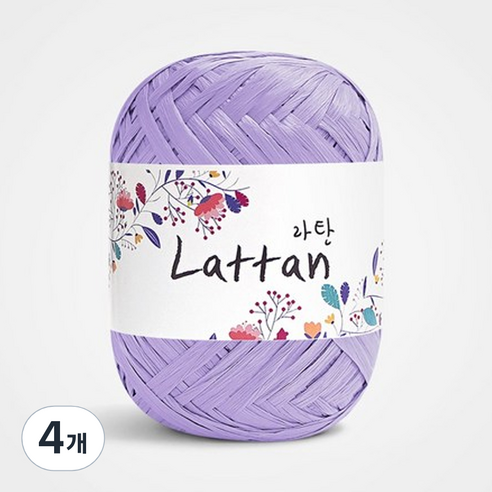 yarna 라탄 라피아 뜨개실 40g, 21번 반유광, 4개