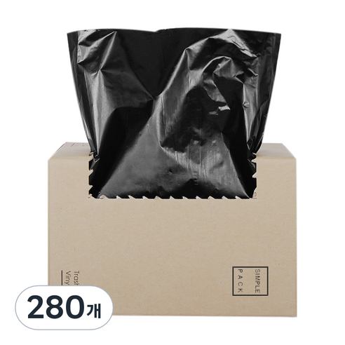 [국내생산] 담다비닐 이지롤 분리수거용 검정 쓰레기봉투, 20L, 280개
