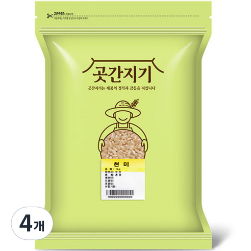 곳간지기 현미, 1kg, 4개