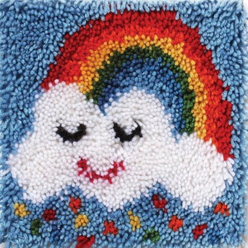 예끼유엘스타일 스킬자수 쪼꼬미 방석 DIY 패키지 30 x 30 cm, 1개, A5무지개