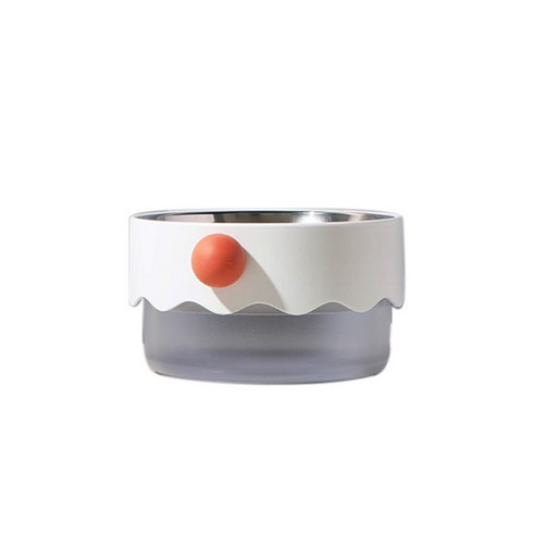 JHCompany 반려동물 소프트 컬러 웨이브 그릇, 화이트, 1개
