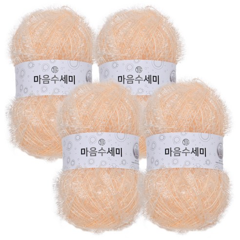 브랜드얀 마음 수세미 뜨개실 4p, 16 크림
