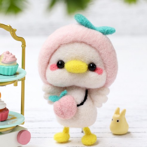 아트조이 DIY 양모펠트 키트, 1세트, 복숭아오리