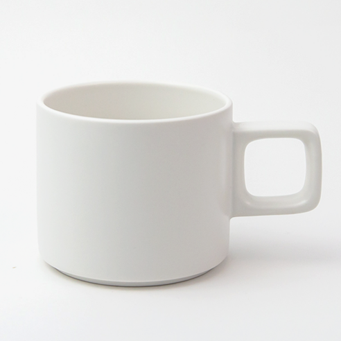 해피정코리아 스퀘어 머그컵 300ml, 화이트, 1개