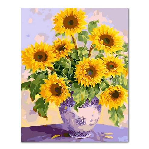 아디코 DIY 페인팅 정물화 명화그리기 40 x 50 cm, 1개, 청자화병과 썬플라워(PG13)