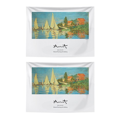 블럭마트 Monet 인테리어 행잉 가리개 패브릭 포스터 2p, TYPE3