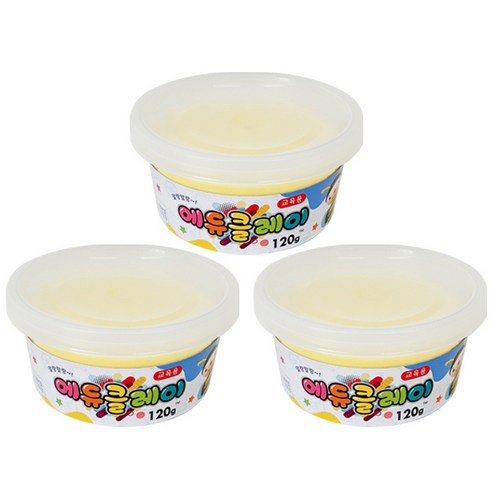 에듀클레이 낱색 3p, 연한노랑, 120g