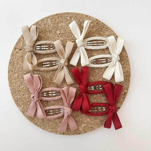 비솔 리본 똑딱핀 4종 x 2p 세트