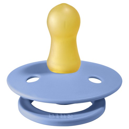 BIBS colour 데니쉬 쪽쪽이 노리개 젖꼭지, 1단계(0~6개월), 스카이블루, 1개