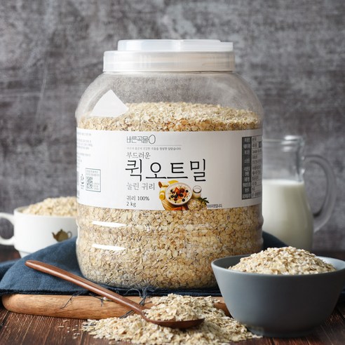 바른곡물 부드러운 퀵오트밀, 2kg, 2개