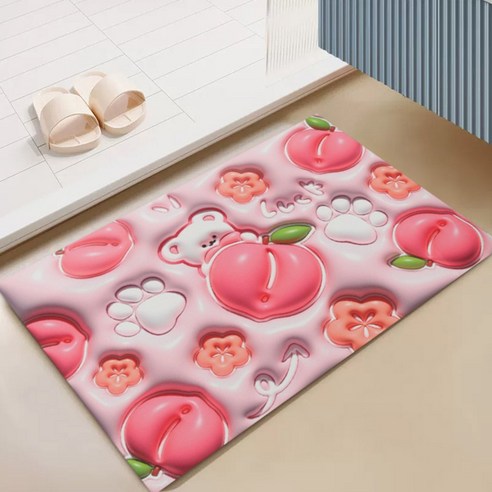 BRINCH 빨아쓰는 3D 입체 디자인 규조토 논슬립 발매트, 타입5901-05