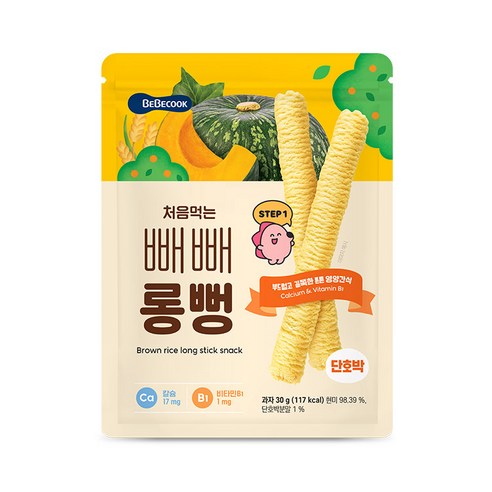 베베쿡 처음먹는 빼빼롱뻥 30g, 1개, 단호박