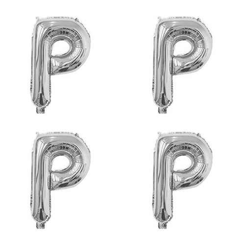 이니셜 글자 은박 풍선 알파벳 대, 실버 P, 4개