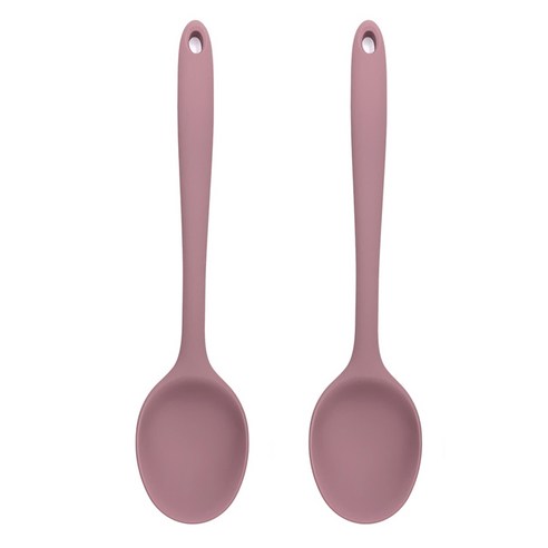 파스텔톤 실리콘 요리스푼, 다크핑크, 2개