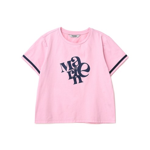 레노마키즈 여아용 소매 테이프 장식 티셔츠 R2325T176