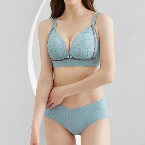 더블유비비 임부용 프리미엄 플라워 브라 + 팬티 세트 WBI975