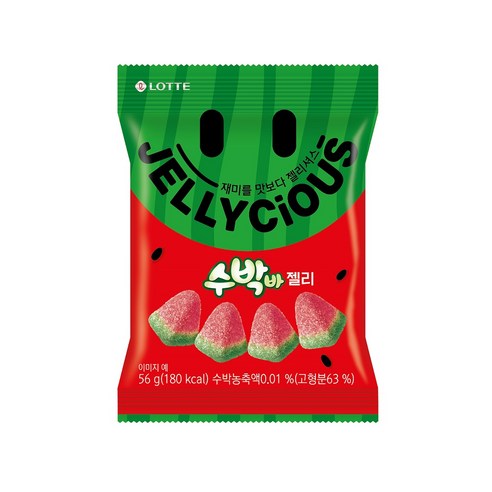 젤리셔스 수박바 젤리, 56g, 1개