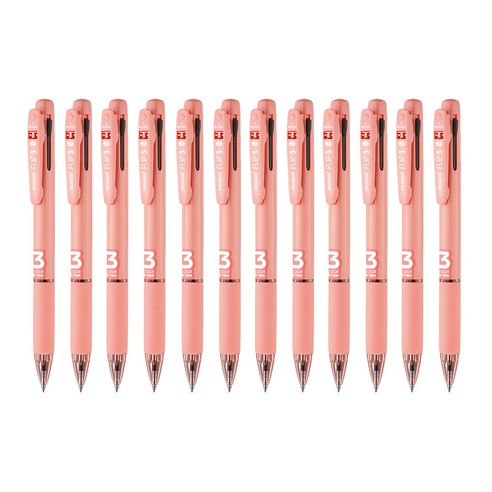 모나미 플립3 멀티펜 0.7mm, 파파야(블랙 + 블루 + 레드), 12개
