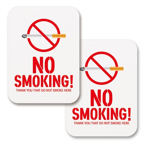부착용 금연 안내 표지판 사각 흡연을 금지하고 금연구역을 안내하는 사각 표지판