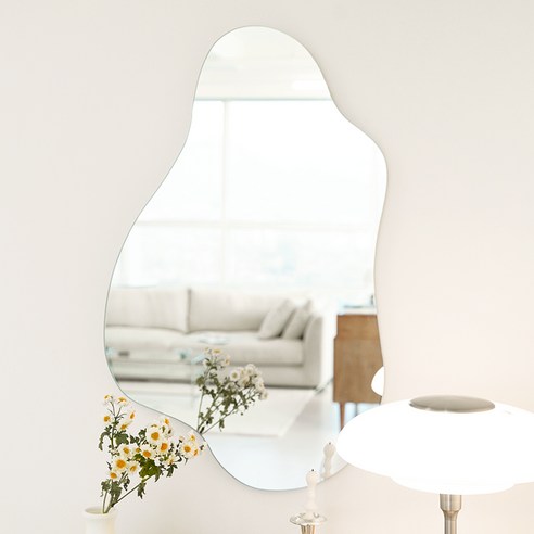 바스포르 블룸 비정형 벽걸이 거울 와이드, 혼합색상