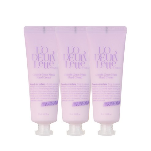 로더렛 컬러핏 그레이스 핸드 크림 화이트 머스크, 50ml, 3개