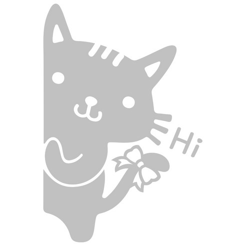 루키마켓 빼꼼 리본네옹 오 차량용 스티커, 반사, 1개