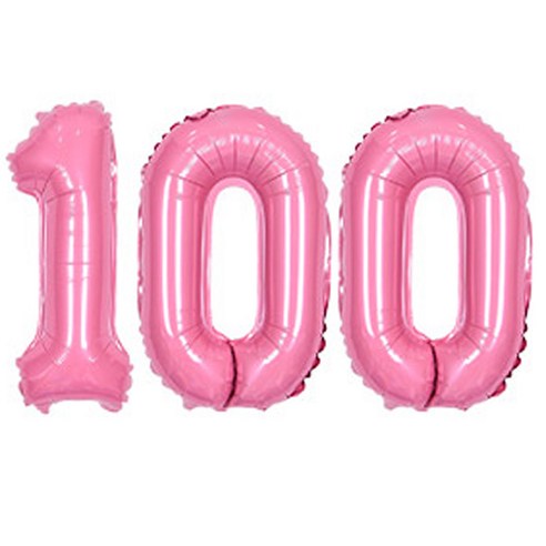 JOYPARTY 숫자 100 은박 풍선 대 세트, 핑크, 1세트
