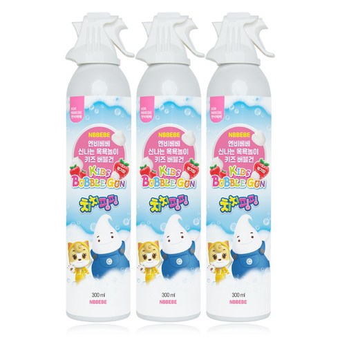 엔비베베 키즈 바디워시 신나는 거품 목욕놀이 클렌저 딸기향, 3개, 300ml